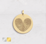 vingerafdruk in de vorm van een hartje goud