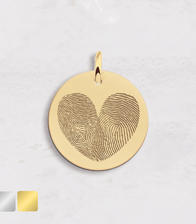 vingerafdruk in de vorm van een hartje goud