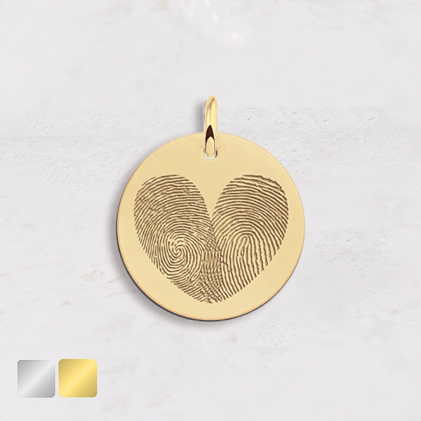 vingerafdruk in de vorm van een hartje goud