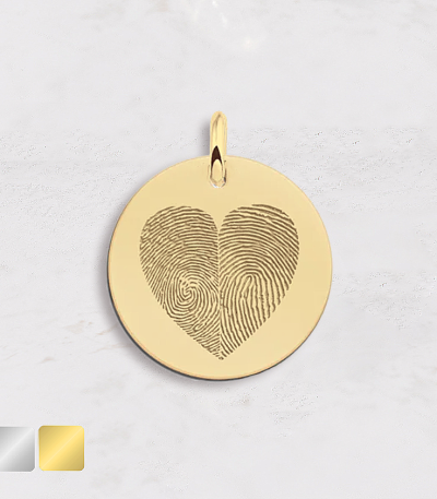 vingerafdruk in de vorm van een hartje goud