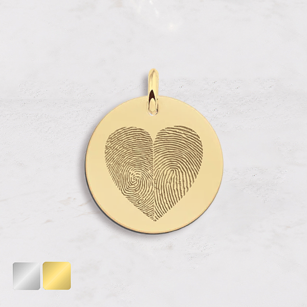 vingerafdruk in de vorm van een hartje goud