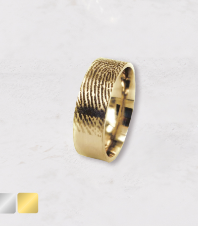 Vingerafdruk ring heren