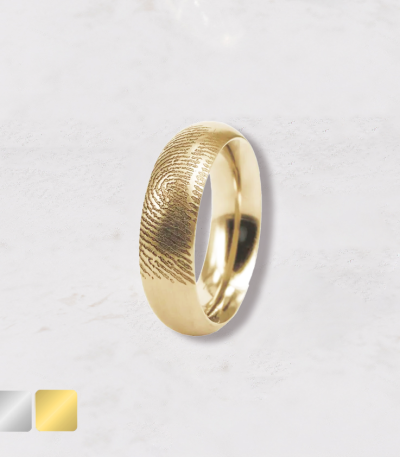 Vingerafdruk ring dames goud