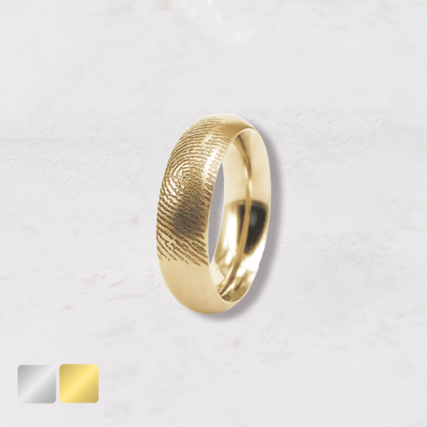 Vingerafdruk ring dames goud