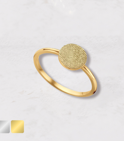 vingerafdruk ring minimalistisch rond