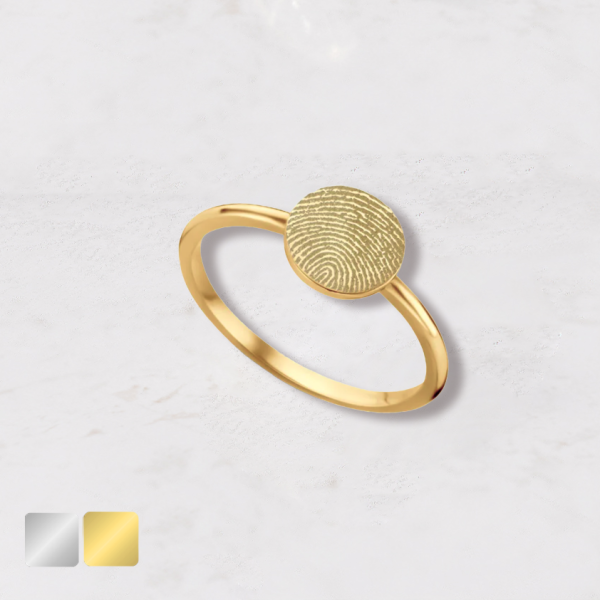 vingerafdruk ring minimalistisch rond