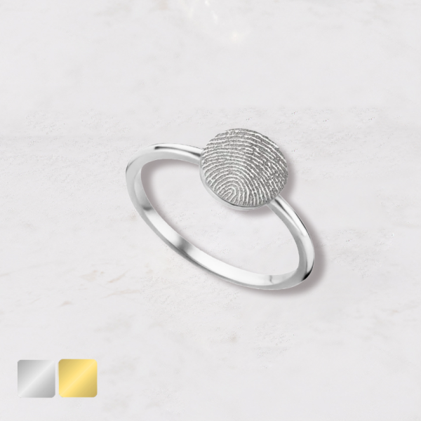 vingerafdruk ring minimalistisch rond