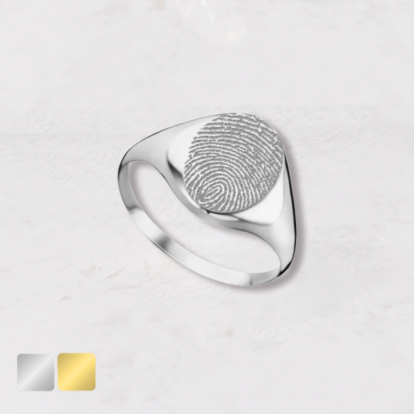 vingerafdrukring zilver