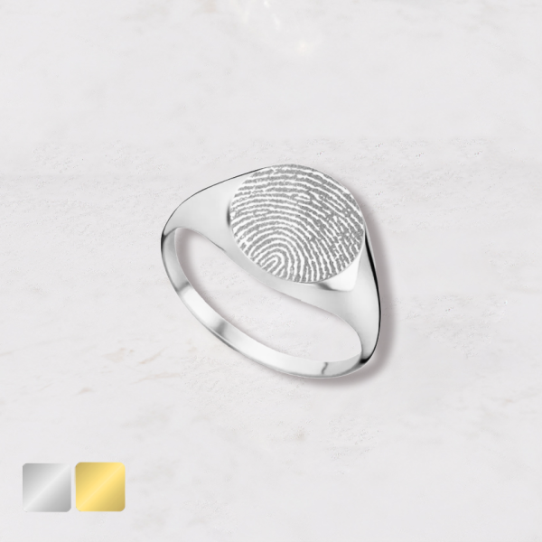 vingerafdrukring zilver