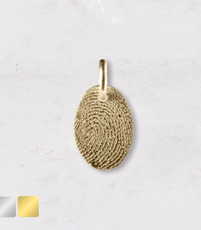 vingerafdruk in ovale bedel goud