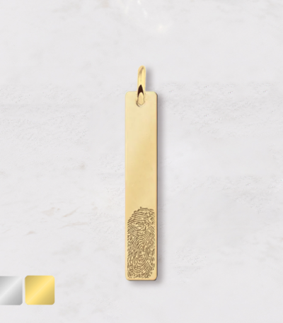 rechthoek met vingerafdruk bedel goud