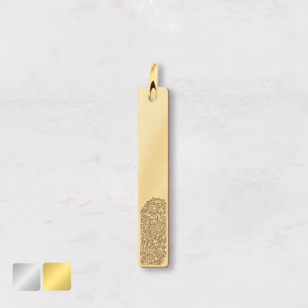 rechthoek met vingerafdruk bedel goud