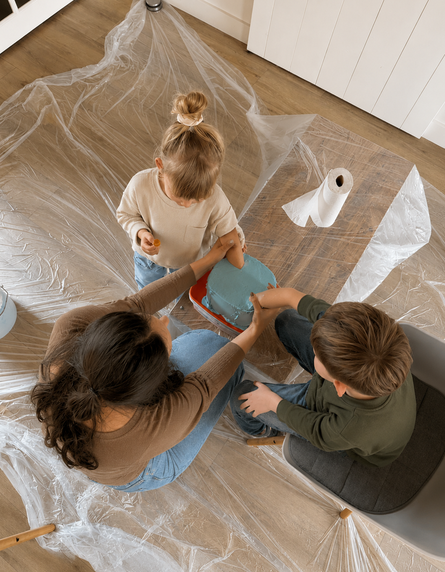 Afdruk maken van het gezin voor een gezinsbeeld of familie sieraad